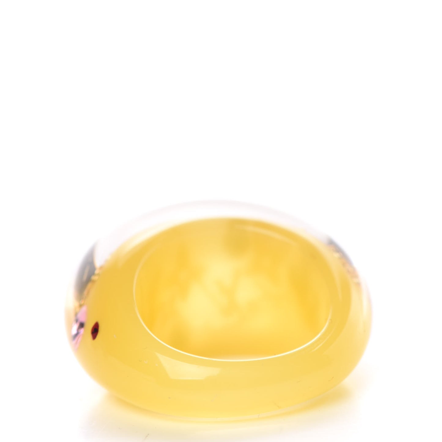Resin Swarovski Crystal Inclusion Ring 7.5 Yellow