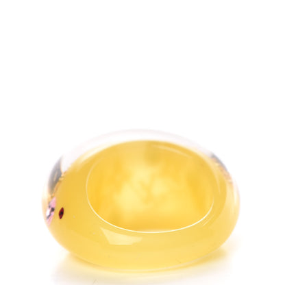 Louis Vuitton Resin Swarovski Crystal Inclusion Ring 7.5 Yellow 4 of 4