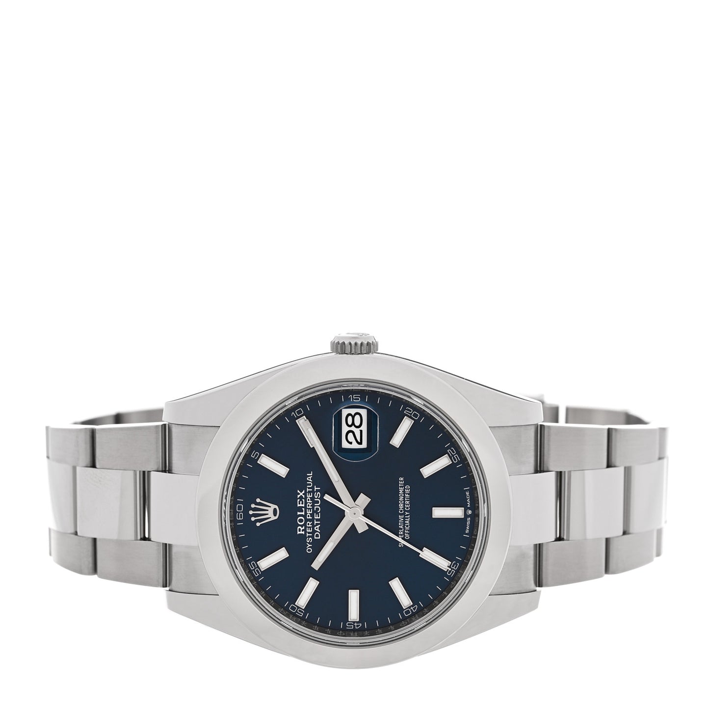 Stainless Steel 41mm Oyster Perpetual Datejust Watch Blue 126300
