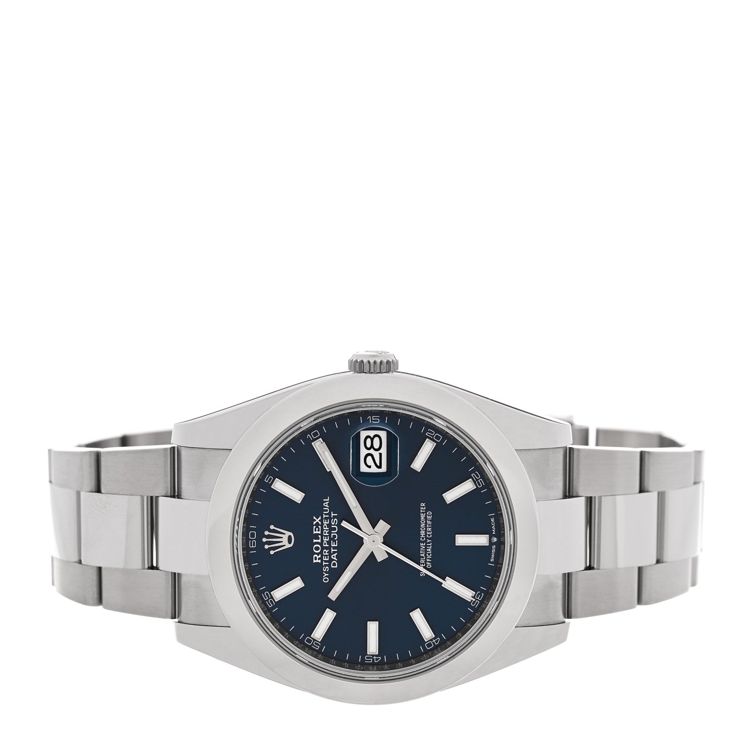 Rolex Stainless Steel 41mm Oyster Perpetual Datejust Watch Blue 126300 2 of 5