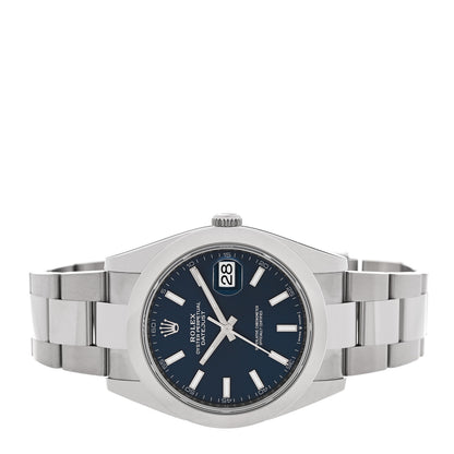 Rolex Stainless Steel 41mm Oyster Perpetual Datejust Watch Blue 126300 2 of 5