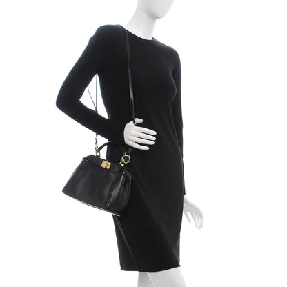 Fendi Nappa Mini Peekaboo Iconic Satchel Black 2 of 8