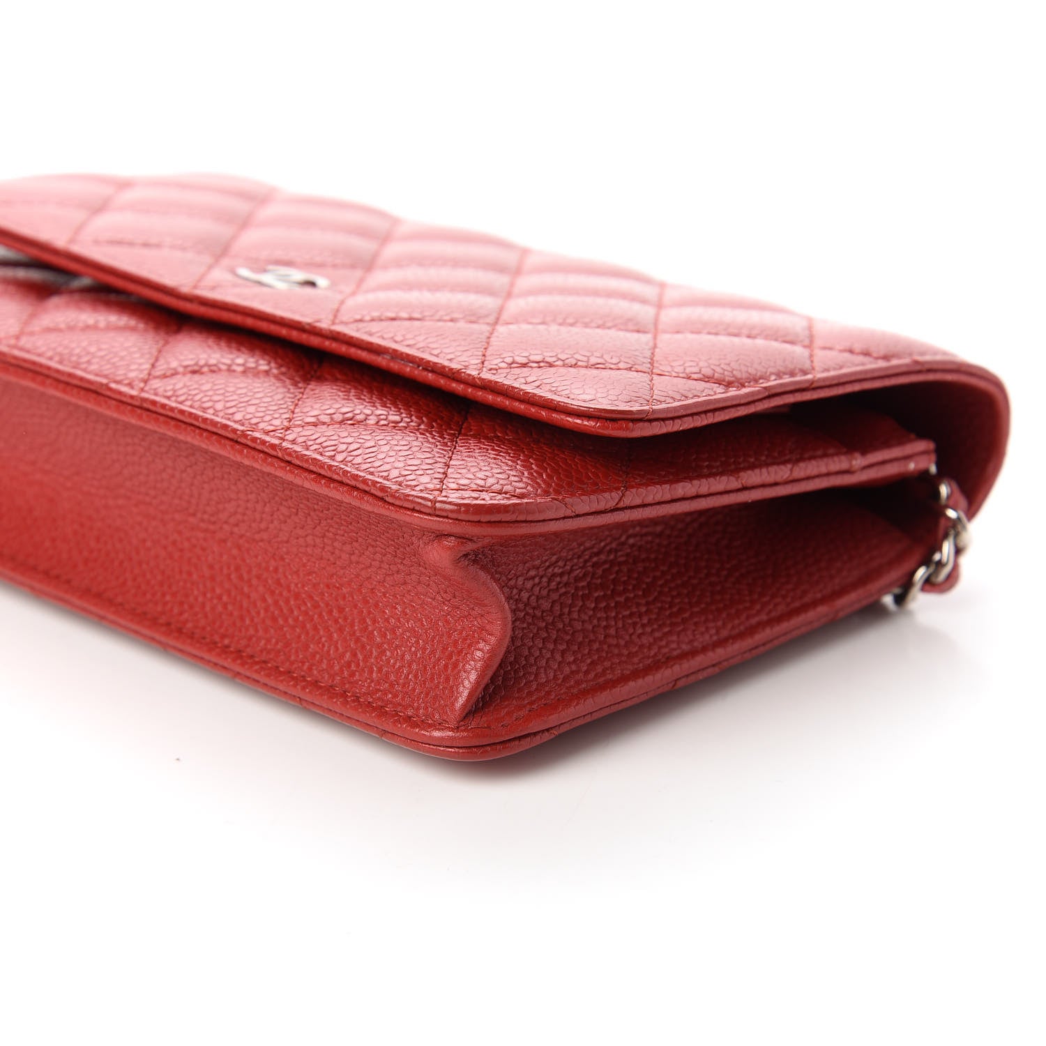 Chanel Caviar Quilted Wallet On Chain WOC Dark Red 7 of 12