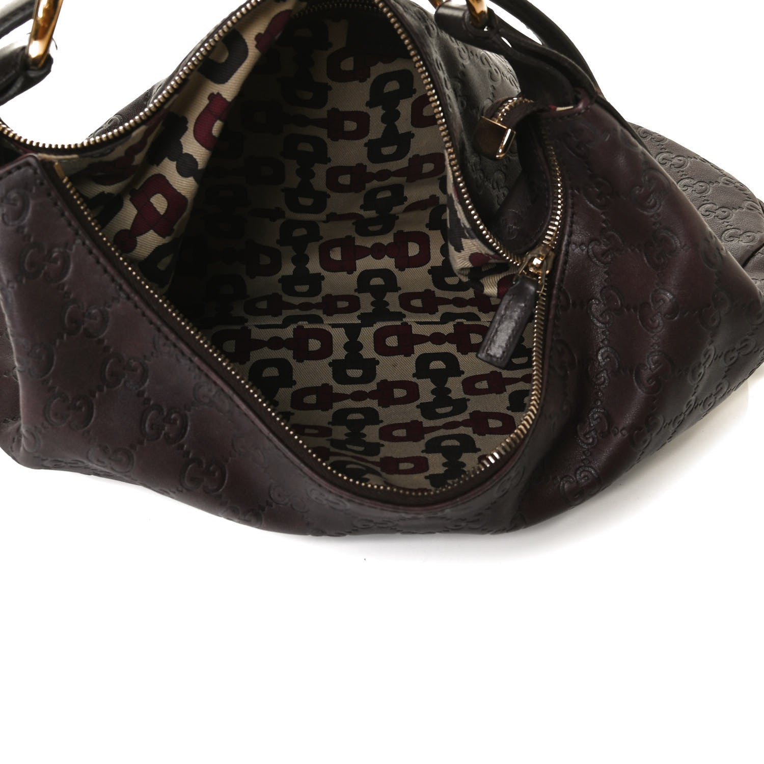 Gucci Guccissima Medium Horsebit Chain Hobo Dark Brown 4 of 20