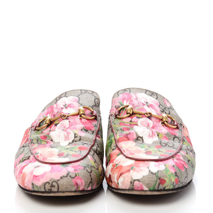 Gucci GG Supreme Monogram Blooms Womens Princetown Slippers 39.5 Beige Multicolor Dry Rose 2 of 9