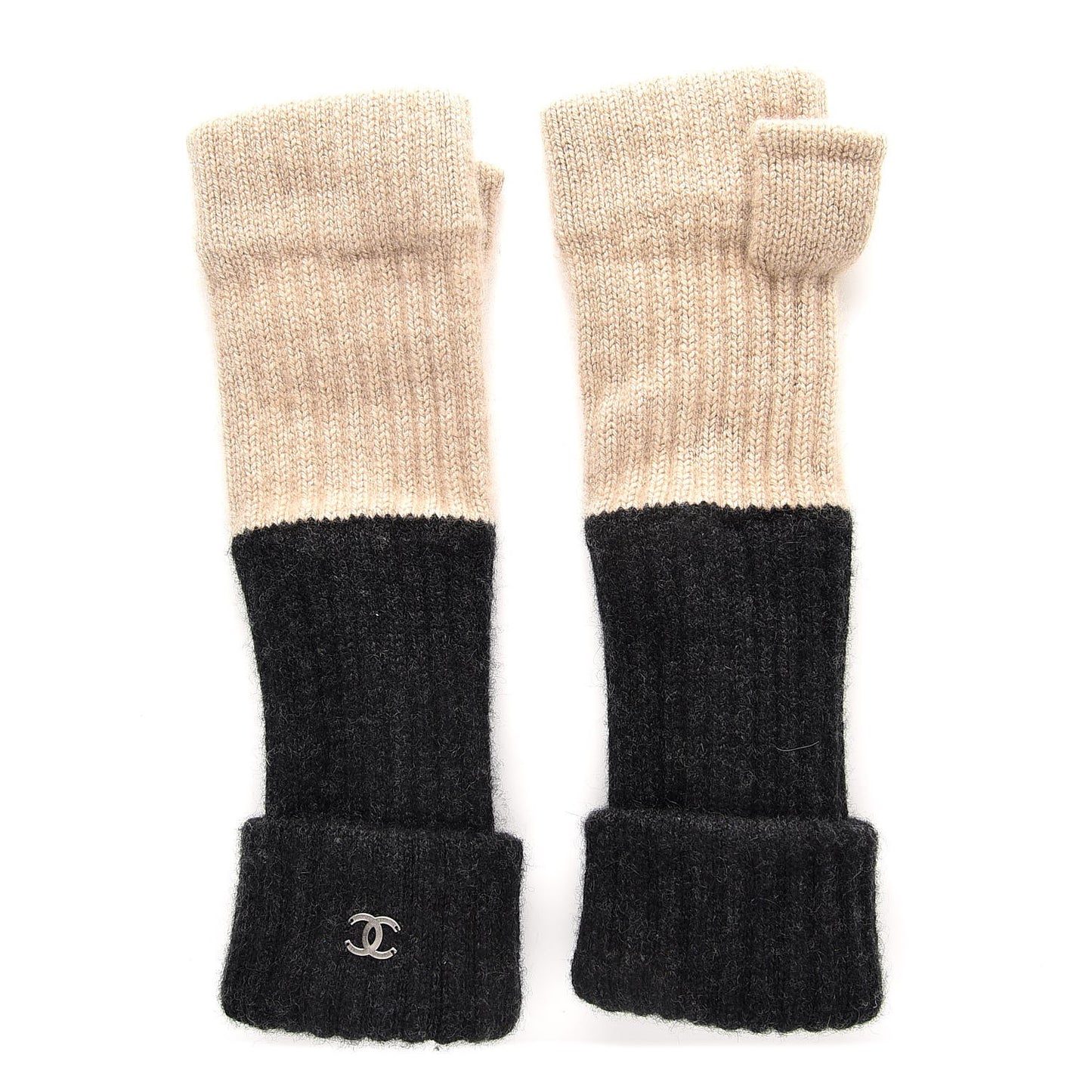 Cashmere Silk CC Arm Warmers White Black