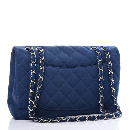 Chanel Jersey Quilted Jumbo Single Flap Navy 3 of 10