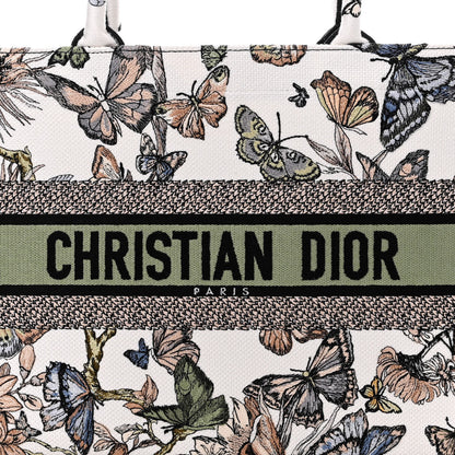 Christian Dior Canvas Embroidered Toile de Jouy Mexico Medium Book Tote White Multicolor 8 of 10