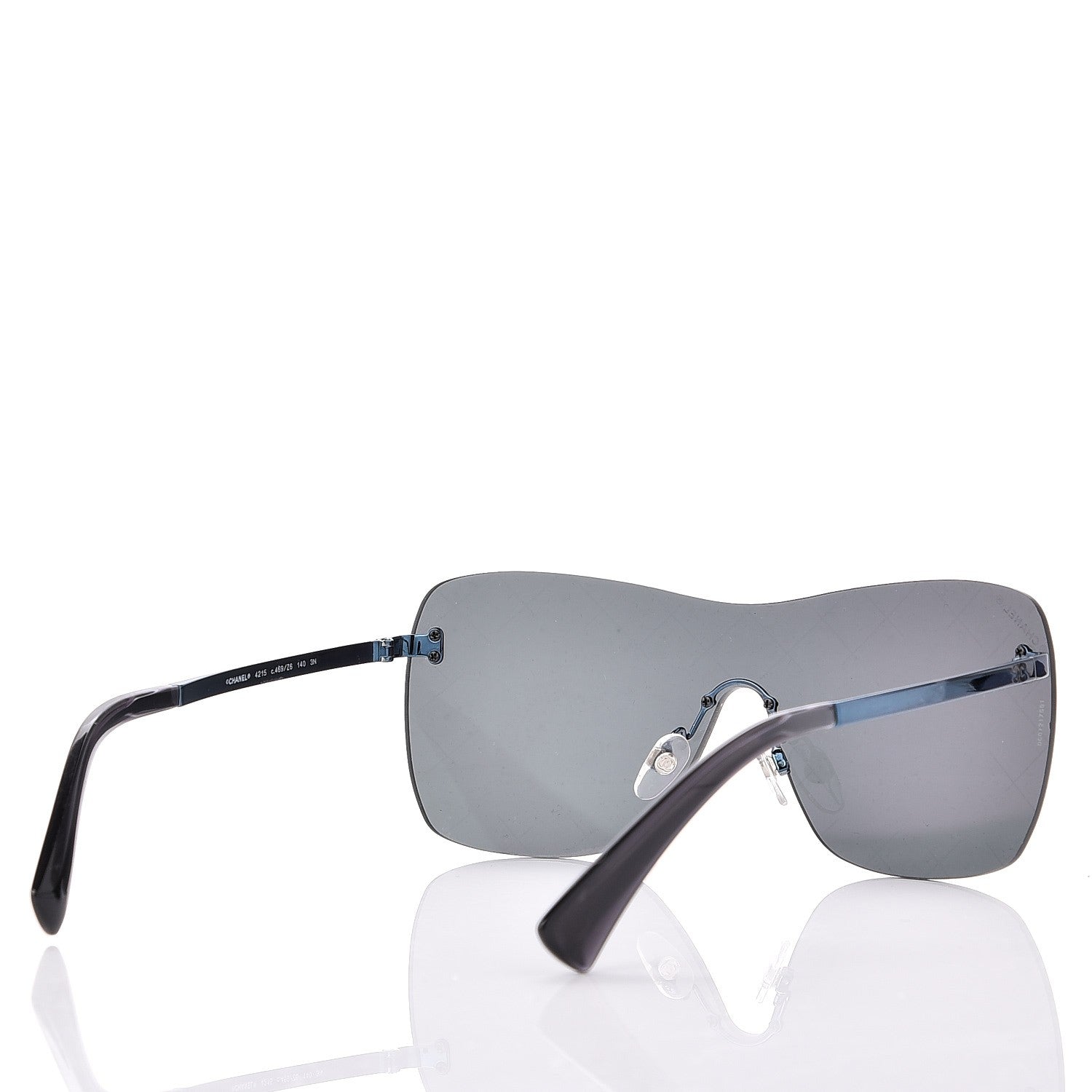 Chanel Shield Runway Sunglasses 4215 Silver Blue Mirror 4 of 8
