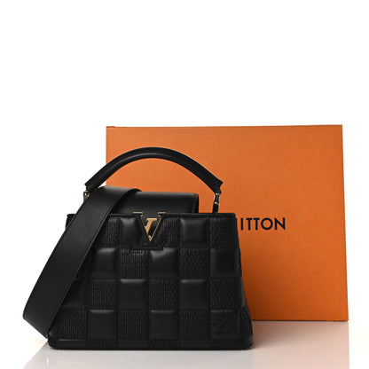 Louis Vuitton Lambskin Damier Quilt Capucines BB Matte Black 9 of 9
