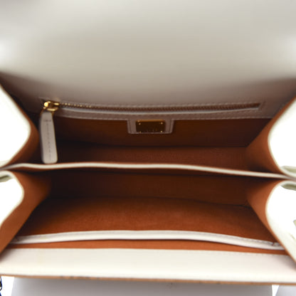MCM Visetos Calfskin Small Patricia Crossbody Bag Cognac White 5 of 9