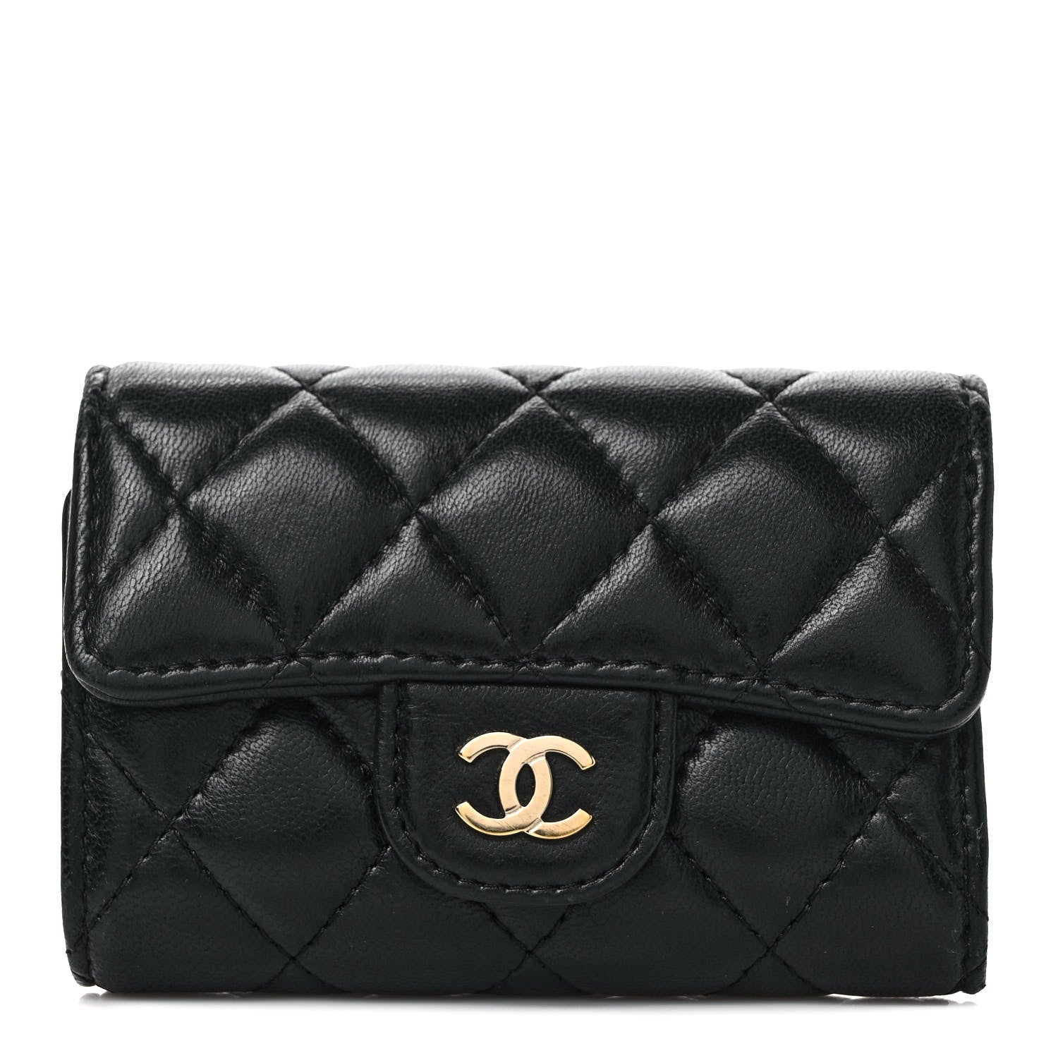 Chanel Lambskin Quilted 4 Key Holder Black 1 of 6
