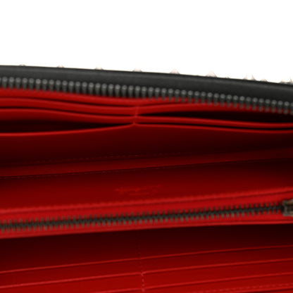 Christian Louboutin Calfskin Panettone Spiked Zip Around Wallet Black 5 of 10