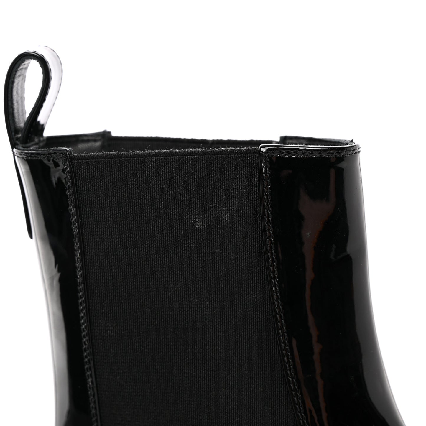 Patent Cap Toe Short Boots 37 Black