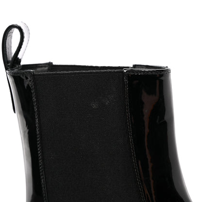 Chanel Patent Cap Toe Short Boots 37 Black 10 of 14