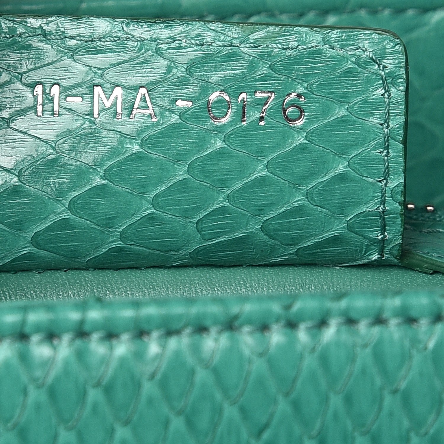 Christian Dior Python Medium Lady Dior Green 6 of 7