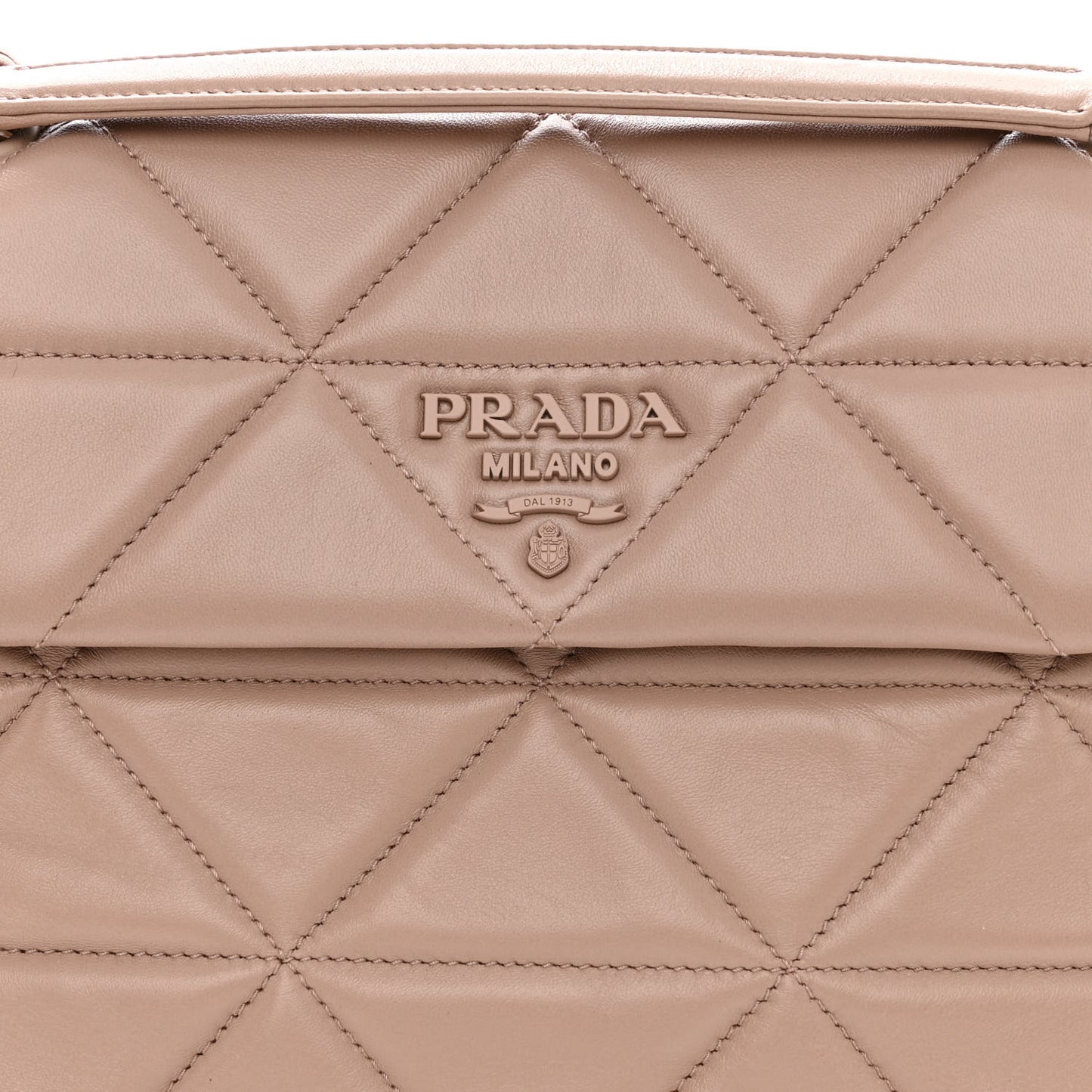Nappa Triangle Stitched Large Spectrum Bag Cipria