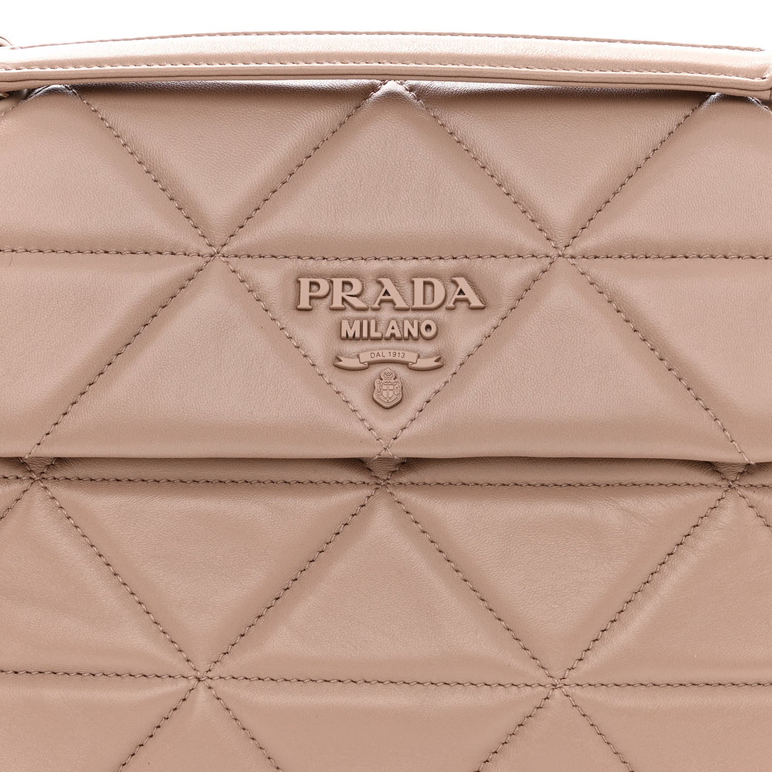 Prada Nappa Triangle Stitched Large Spectrum Bag Cipria 9 of 13