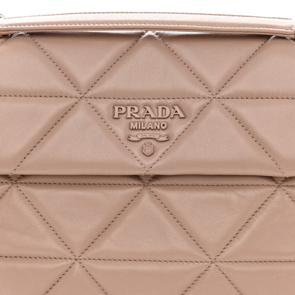 Prada Nappa Triangle Stitched Large Spectrum Bag Cipria 9 of 13