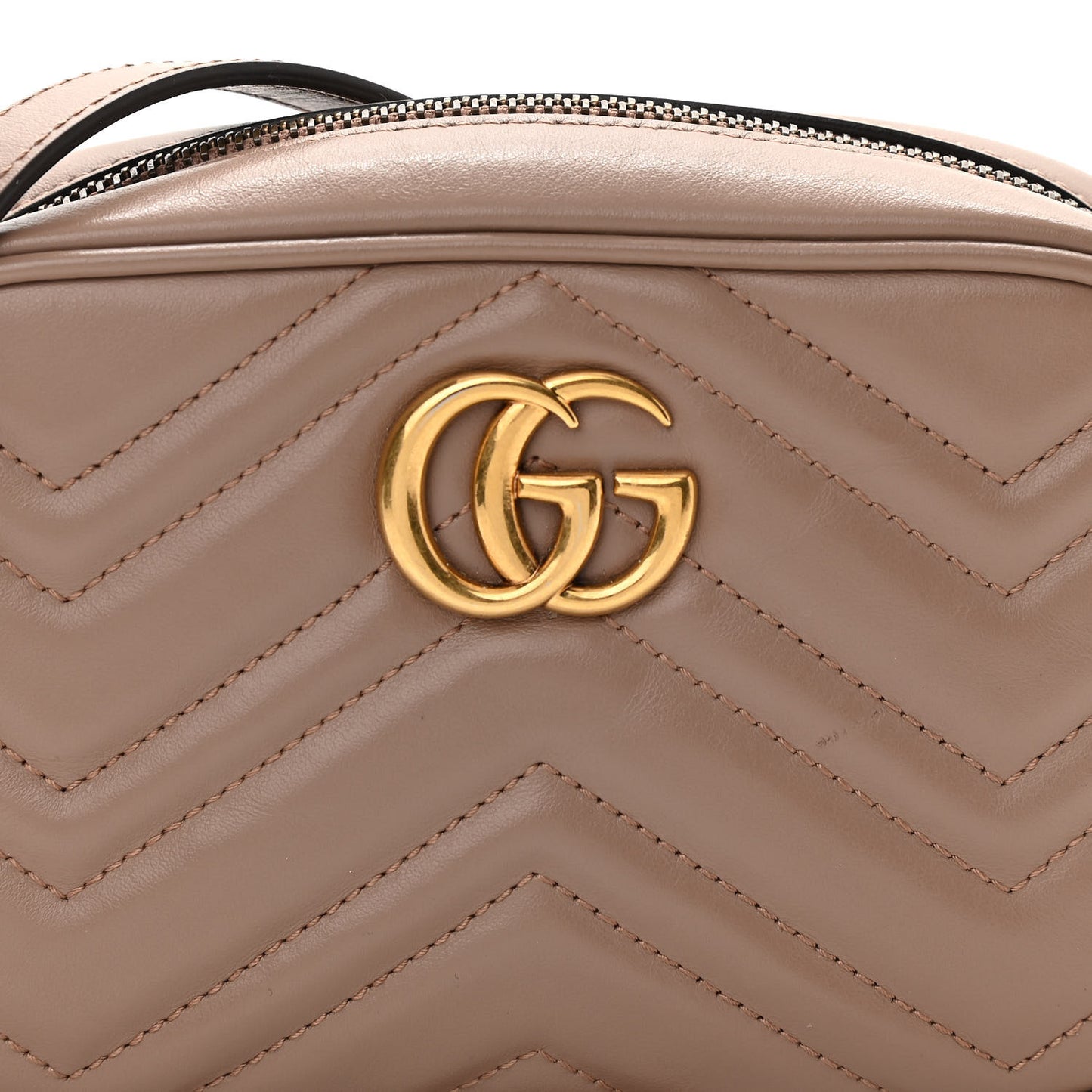 Calfskin Matelasse Mini GG Marmont Chain Shoulder Bag Porcelain Rose