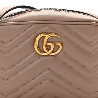 Gucci Calfskin Matelasse Mini GG Marmont Chain Shoulder Bag Porcelain Rose 11 of 12