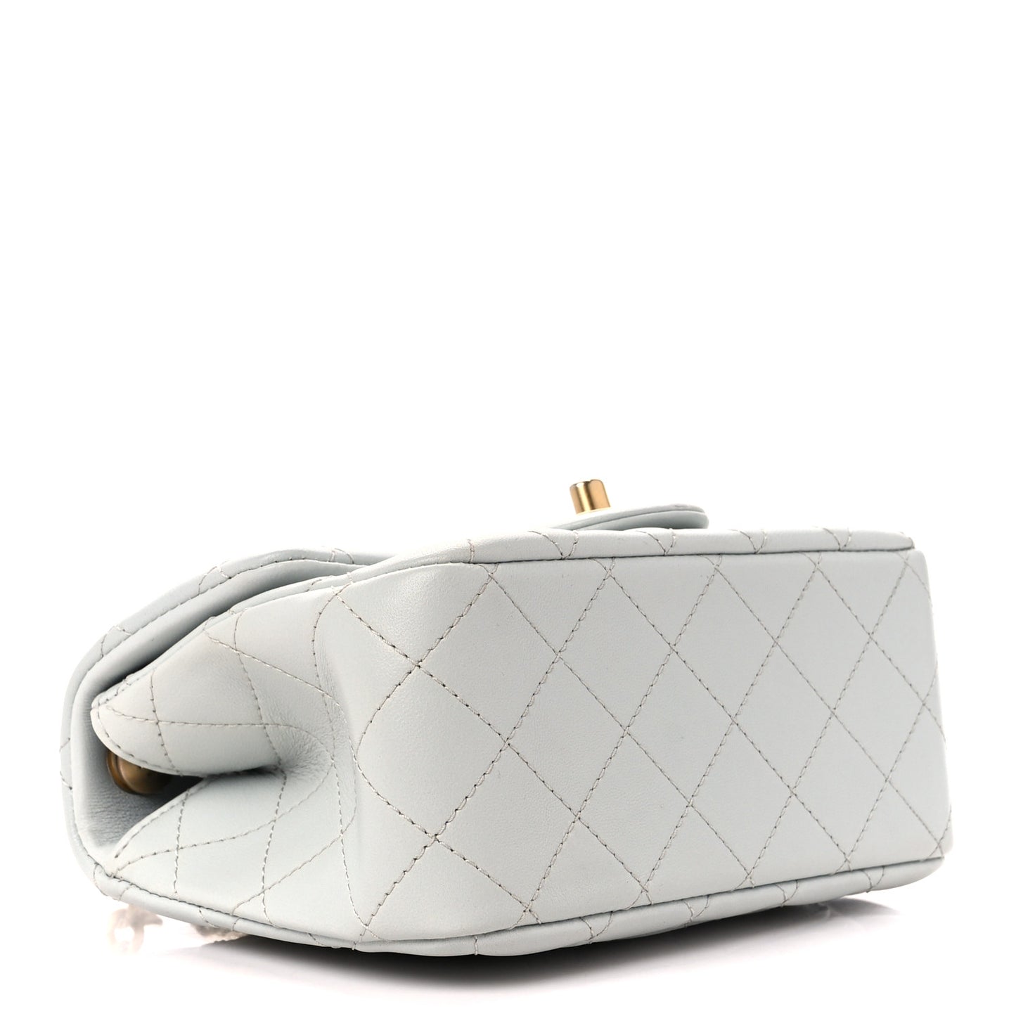 Lambskin Quilted Mini Sweet Camellia Flap Light Blue