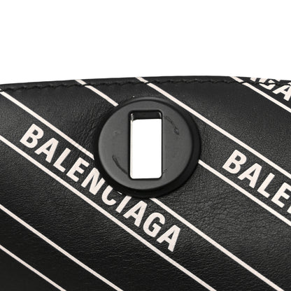 Balenciaga Calfskin All Over Logo Flap S Bag Black 13 of 19