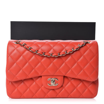 Chanel Caviar Quilted Jumbo Double Flap Red 10 of 10