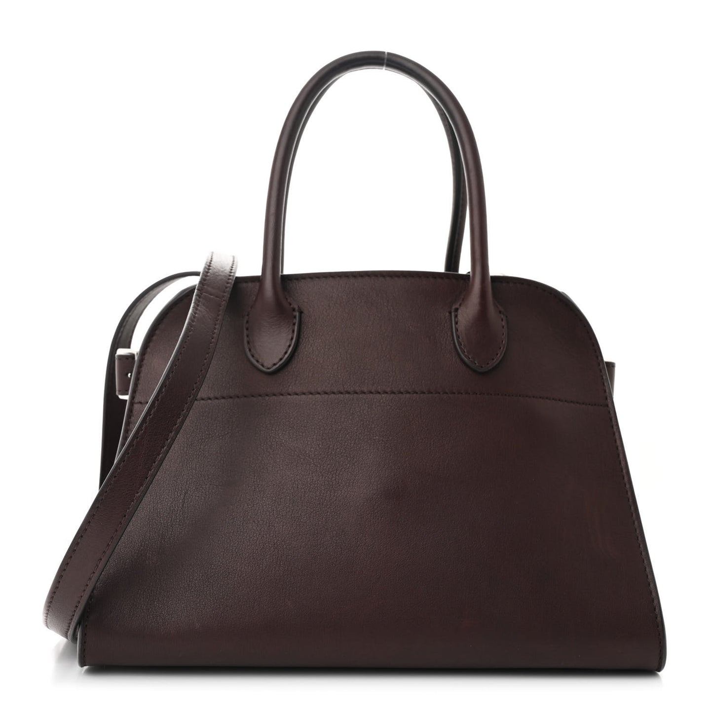 Polished Saddle Calfskin Soft Margaux 10 Bag Dark Brown