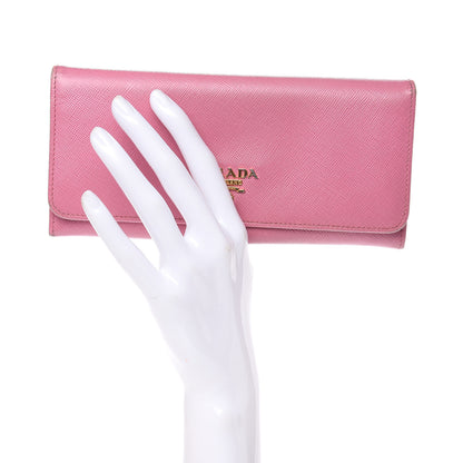 Prada Saffiano Metal Continental Flap Wallet Begonia 2 of 14