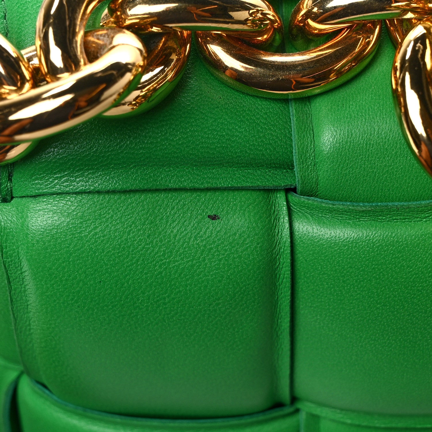 Bottega Veneta Lambskin Maxi Intreccio Padded Chain Cassette Crossbody Bag Grass 12 of 14