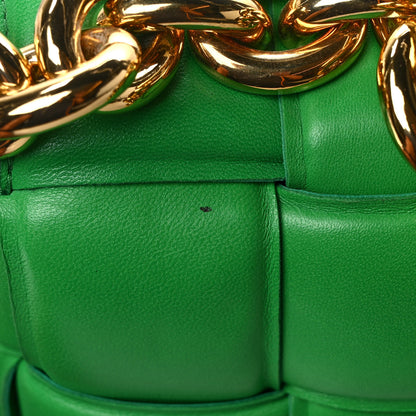 Bottega Veneta Lambskin Maxi Intreccio Padded Chain Cassette Crossbody Bag Grass 12 of 14