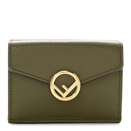 Fendi Vitello Cruise F is Fendi Micro Tri-Fold Envelope Wallet Asparago 1 of 11