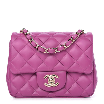Chanel Lambskin Quilted Mini Square Flap Purple 1 of 10