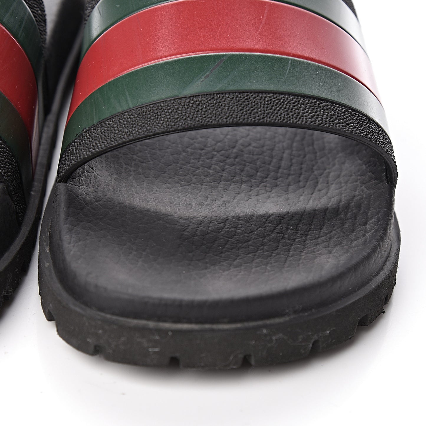 Rubber Web Mens Lug Sole Slide Sandals 6 Black Green Red