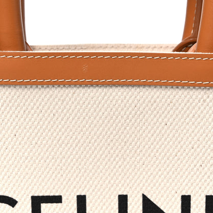 Celine Canvas Calfskin Mini Vertical Cabas Natural Tan 7 of 9