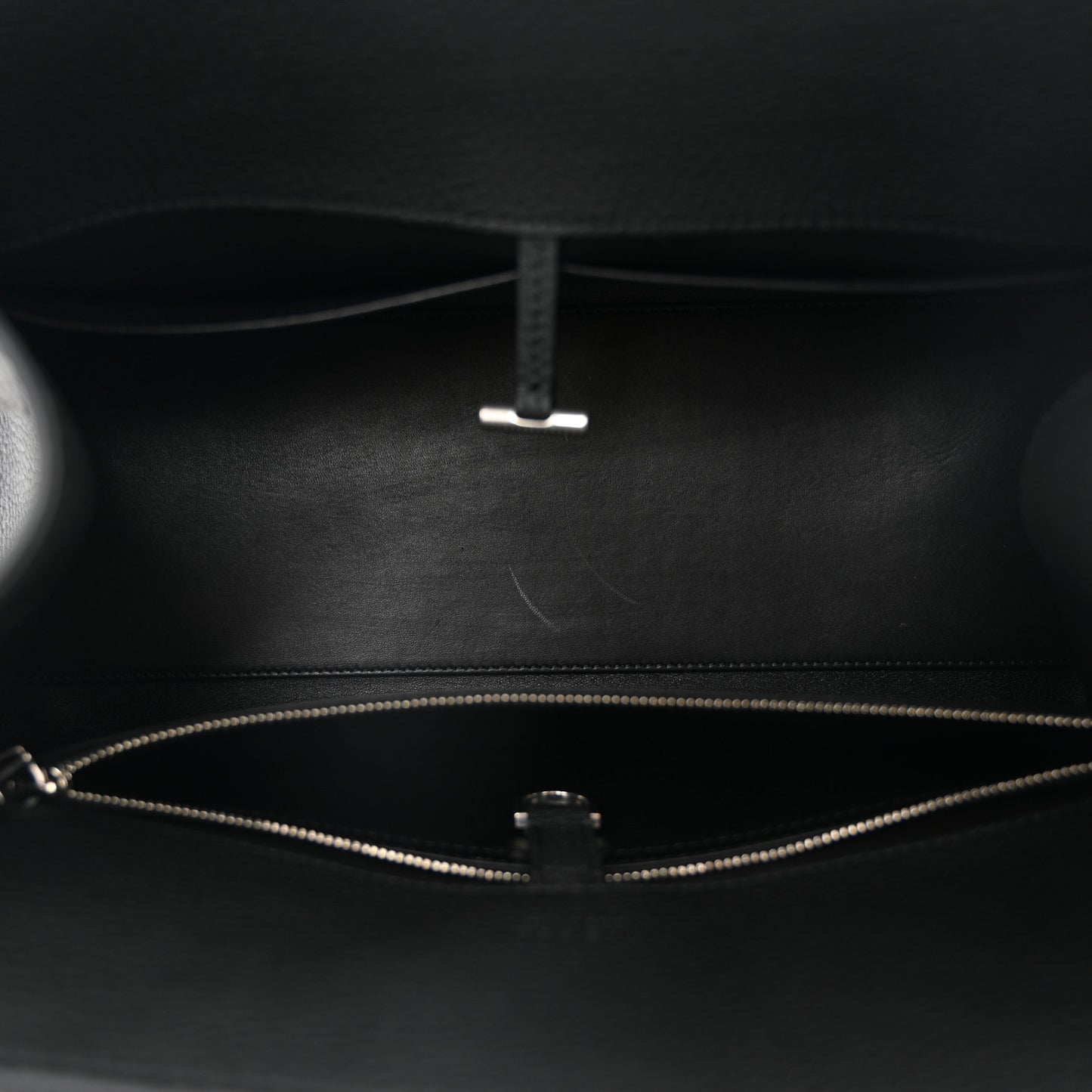 Matte Grained Calfskin Margaux Shoulder 12 Black