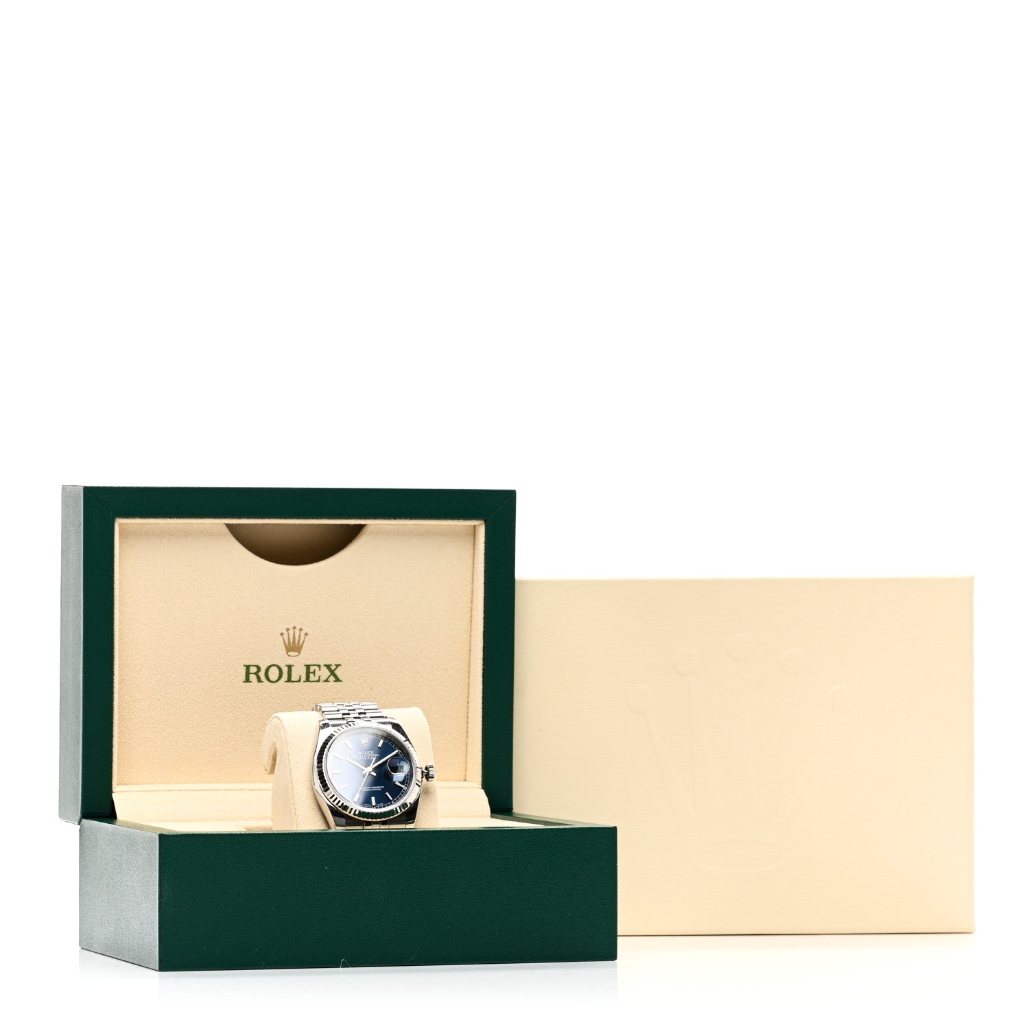 Rolex Stainless Steel 18K White Gold 36mm Oyster Perpetual Datejust Watch Blue 116234 5 of 5