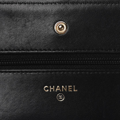 Chanel Lambskin Quilted Wallet On Chain WOC Black 6 of 20