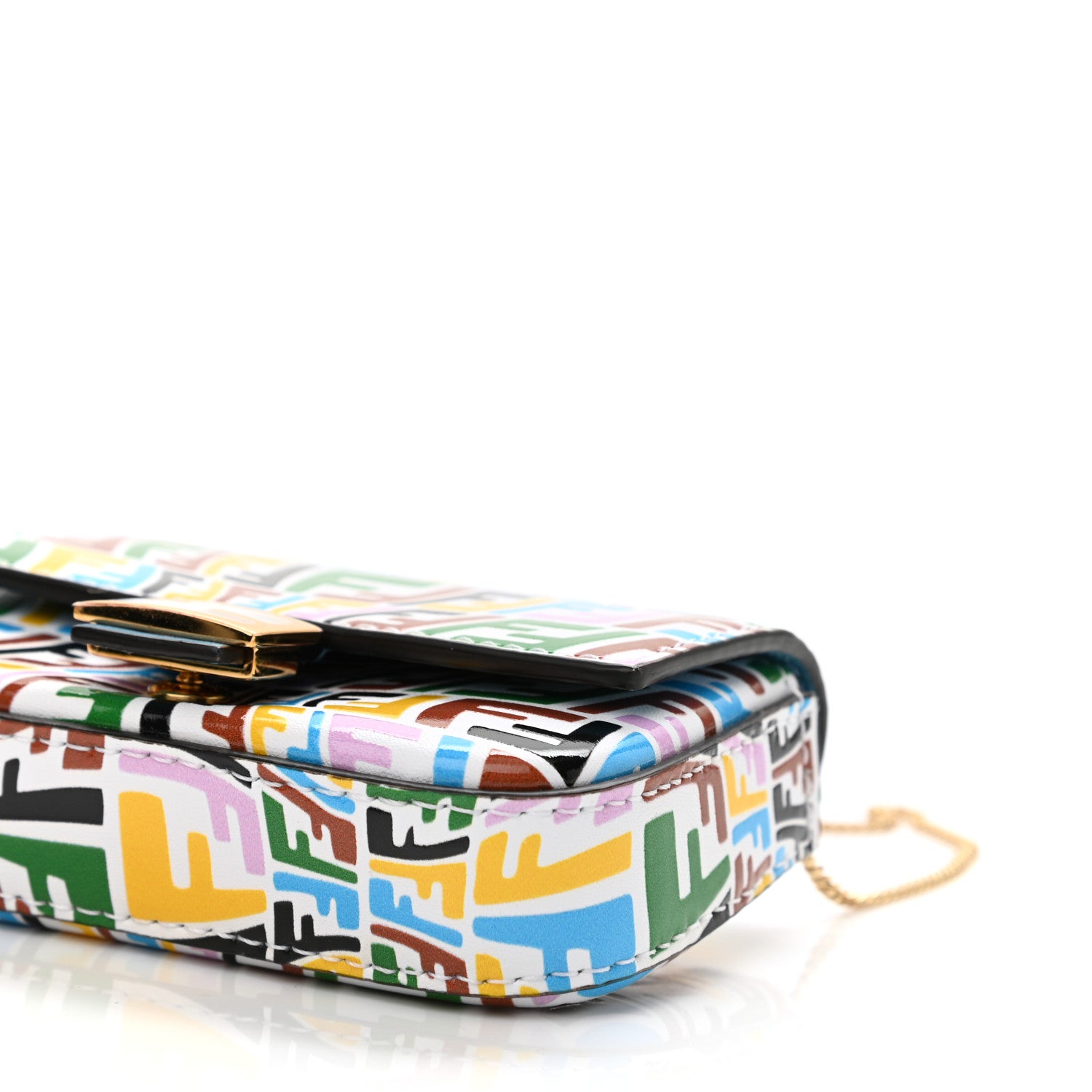 Fendi X SARAH COLEMAN Vitello Liberty Ceylon Micro FF Fish Eye Embossed Nano Baguette Charm Multicolor Cyber Blue 9 of 10