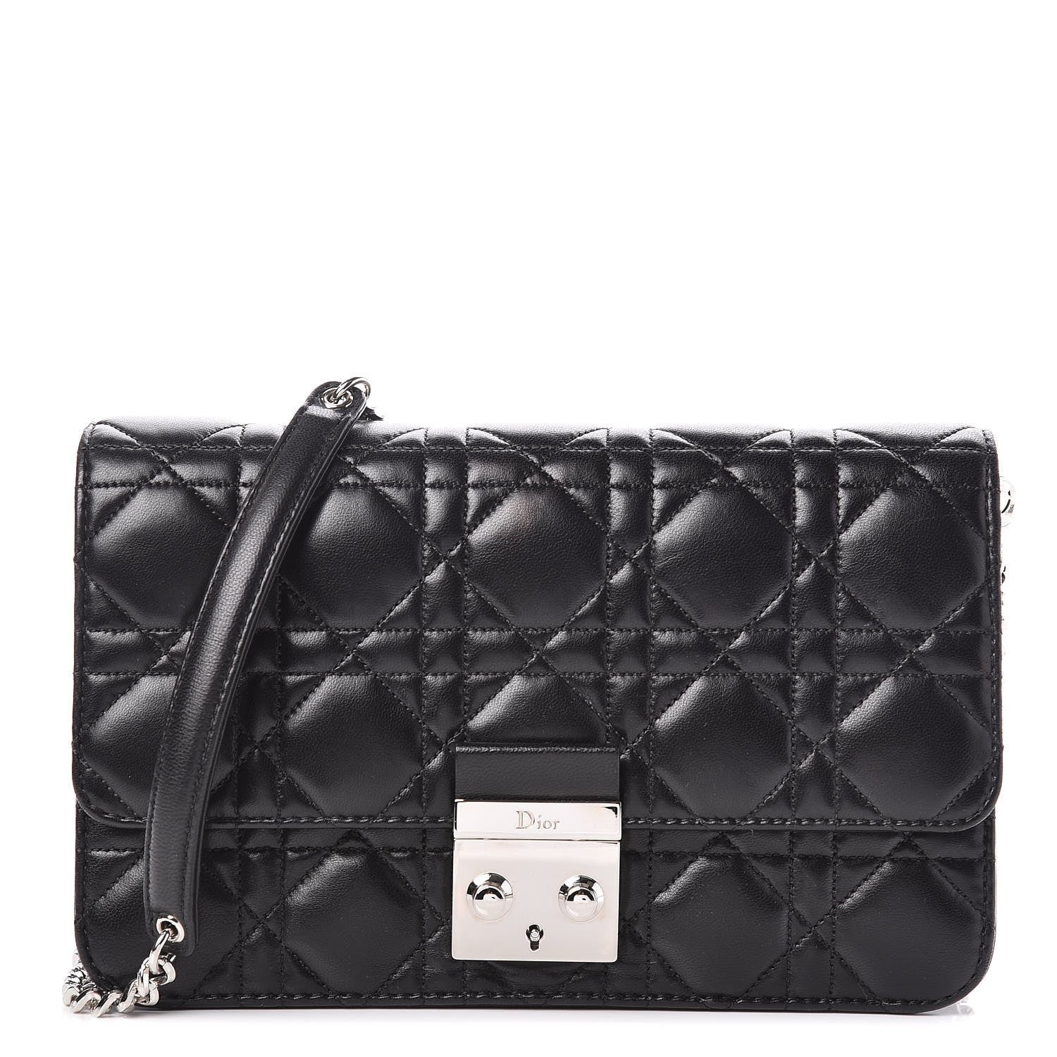 Christian Dior Lambskin Cannage Miss Dior Promenade Pouch Black 1 of 13