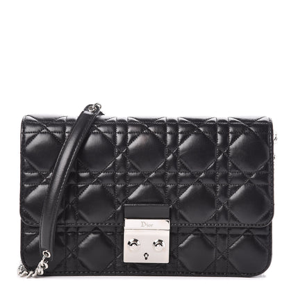 Christian Dior Lambskin Cannage Miss Dior Promenade Pouch Black 1 of 14