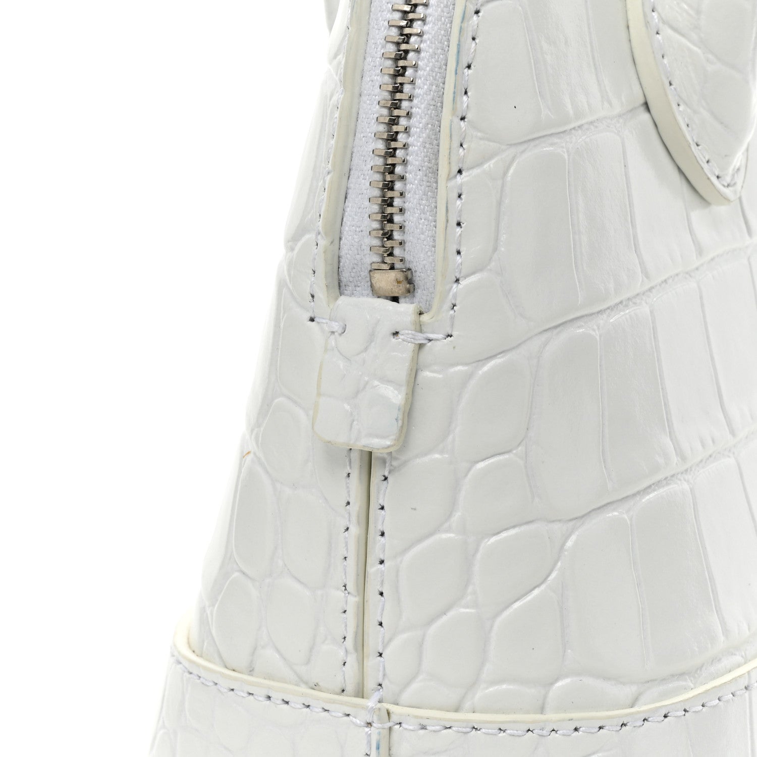 Balenciaga Calfskin Crocodile Embossed XXS Ville Top Handle Bag White Black 19 of 19