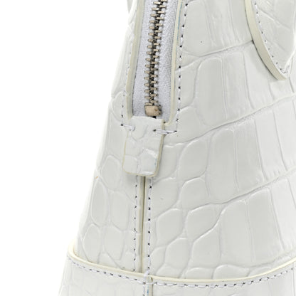 Balenciaga Calfskin Crocodile Embossed XXS Ville Top Handle Bag White Black 19 of 19