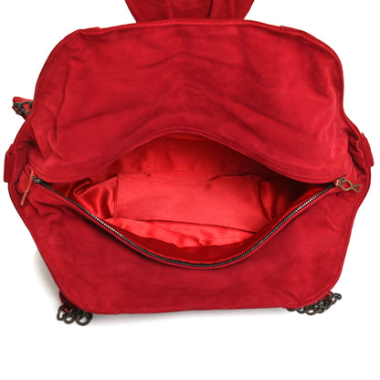Christian Louboutin Suede Chain Shoulder Bag Red 4 of 10