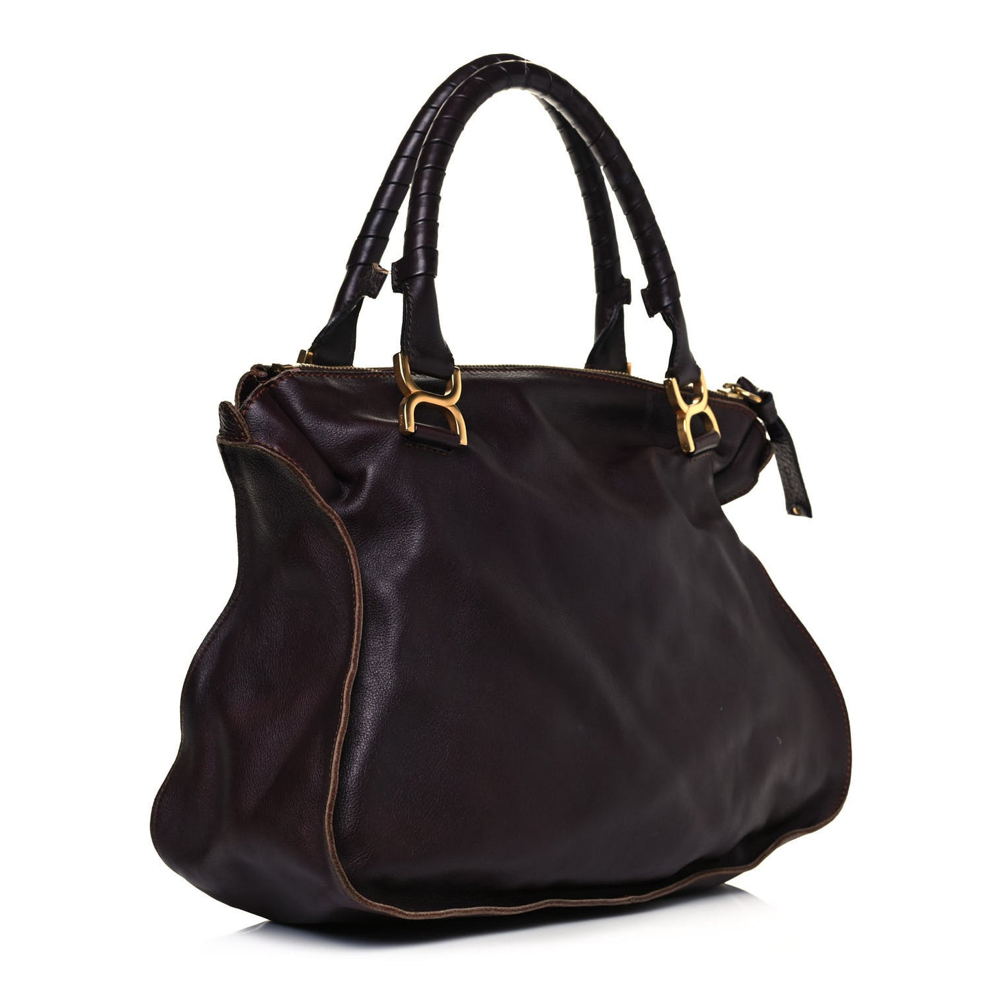 Calfskin Large Marcie Satchel Truffle
