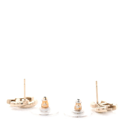 Chanel Metal Textured CC Earrings Gold 5 of 10