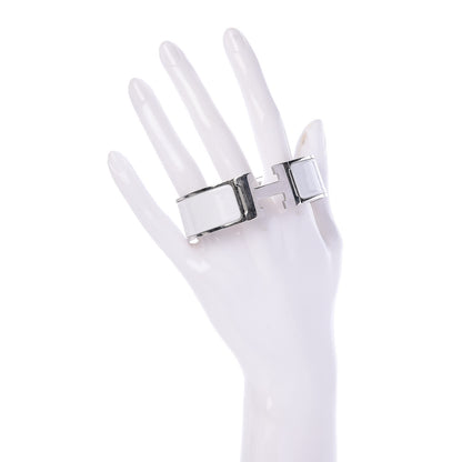 Hermes Enamel Wide Clic Clac H Bracelet PM White 2 of 5
