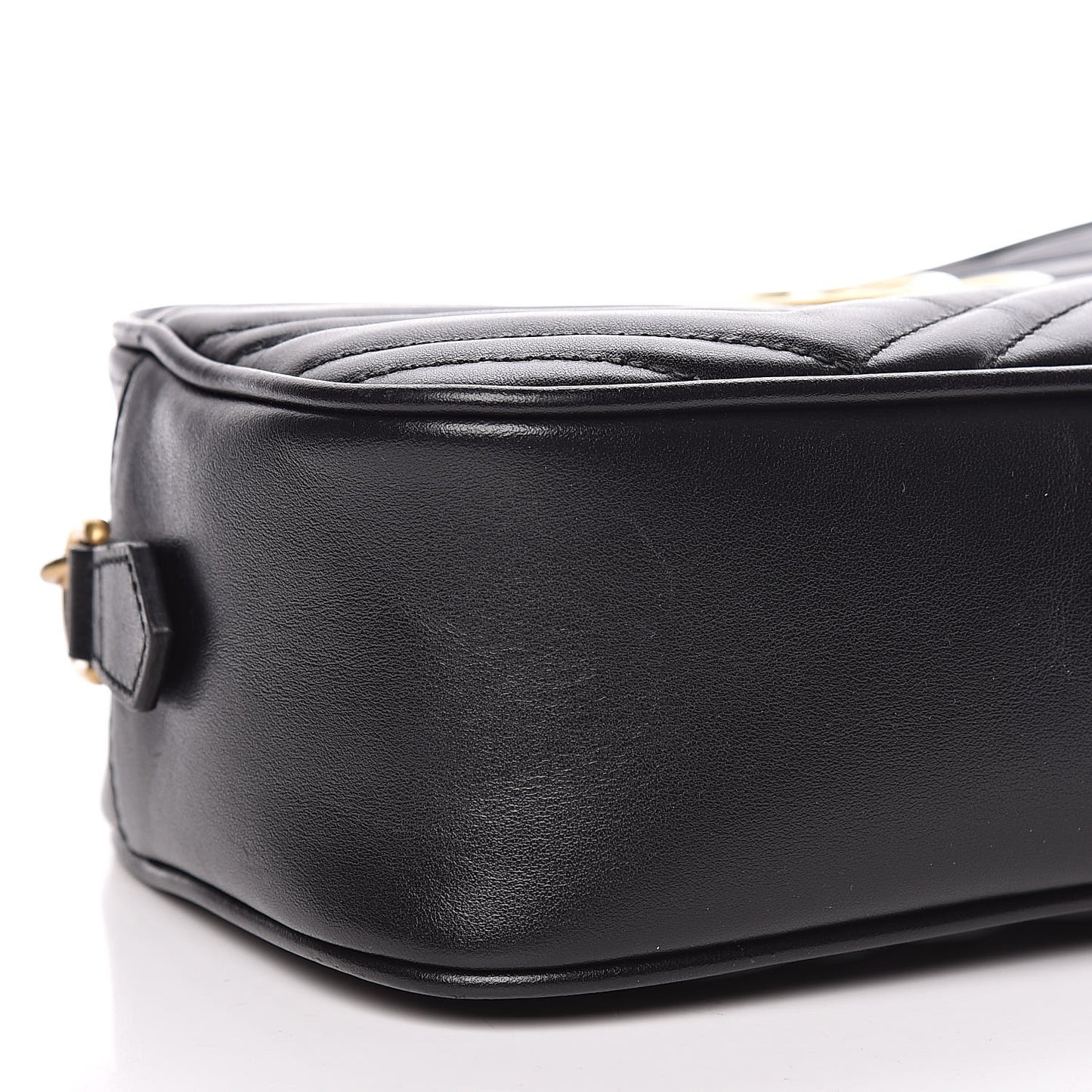 Calfskin Matelasse Small GG Marmont Chain Shoulder Bag Black