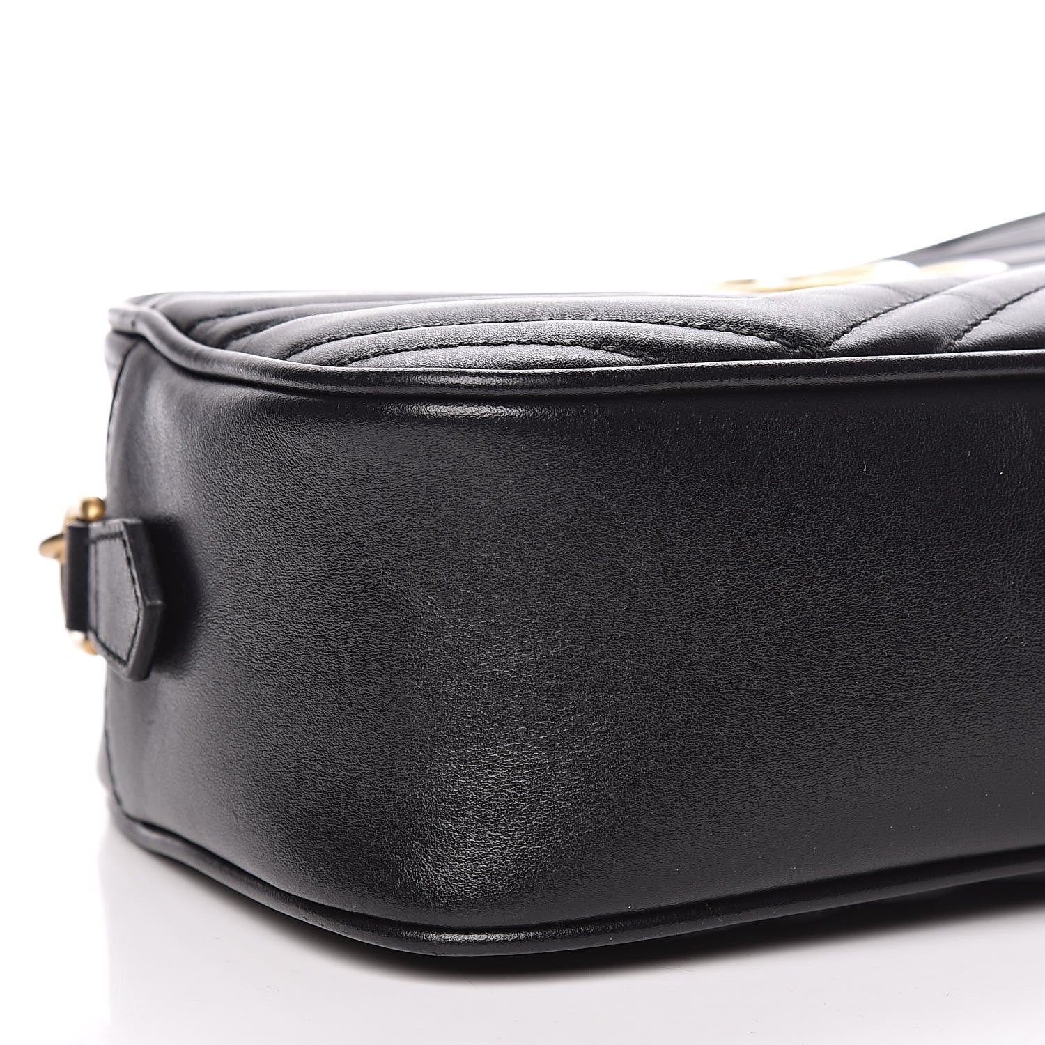 Gucci Calfskin Matelasse Small GG Marmont Chain Shoulder Bag Black 6 of 12